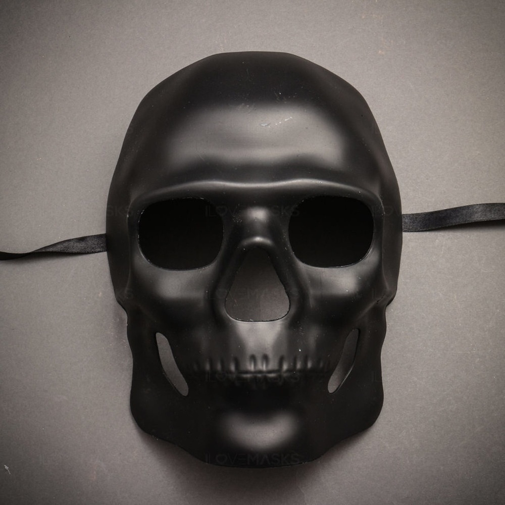 Skull Halloween Masquerade Full Face Mask - Black